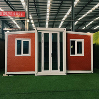 Maison conteneur contemporaine pliable et extensible de 20 pieds, personnalisée en usine, 2 ou 3 chambres, mobile et préfabriquée, garantie 5 ans