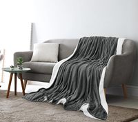 Taille OEM/Couleur/Logo Couverture polaire Sherpa réversible en peluche épaisse et chaude pour lit, canapé, canapé