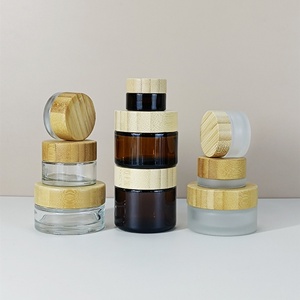 Tarro de Vidrio Esmerilado de 200 ml, 150 ml, 100 ml, Tarros de Vidrio Vacíos para Cosméticos de 50 ml, 30 ml, 15 ml, Tarro de Vidrio con Tapa de Bambú para Crema Facial - Product Image 2