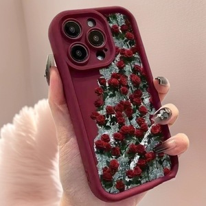 Custodia per cellulare in Silicone con fiori di Rose rosse antiurto <span class=keywords><strong>Cover</strong></span> morbida per <span class=keywords><strong>iPhone</strong></span> 17 16 15 14 13 <span class=keywords><strong>11</strong></span> Max Plus XS Max 7 Plus - Product Image 1
