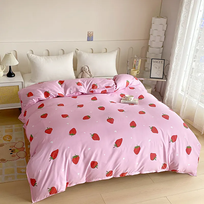 Juego de cama hipoalergénico personalizado al por mayor, edredón con estampado Floral de poliéster, funda de edredón, fundas de edredón, juegos de cama doble para el hogar