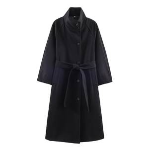معطف شتوي طويل أنيق للنساء 2025، تصميم أوروبي وأمريكي جديد، أزياء عصرية ناعمة بياقة عالية وحزام - Product Image 2