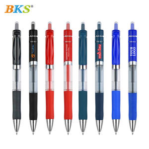 BKS ปากกาหัวกระสุนพลาสติกสีฟ้าขนาด0.5มม. โลโก้ที่กำหนดเองเจลสีกลางสำหรับใช้ในสำนักงานและโรงเรียน - Product Image 2