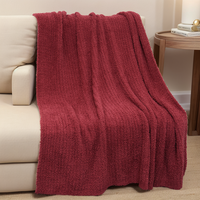 Vente flash - Couverture en microfibre écologique rouge à carreaux, style United Fashion, tricotée, certifiée OEKO-TEX, pour toutes les saisons