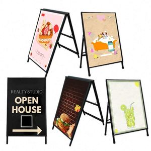 โครงสร้างโลหะคุณภาพสูง ขนาด 24 x 36 นิ้ว ป้ายทรงเอแบบพับได้สองด้าน - Product Image 1