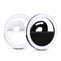 Hadiah Promosi Lampu Cincin LED Isi Ulang dengan Logo Kustom untuk Ponsel, Lampu Selfie Cincin LED untuk Ponsel