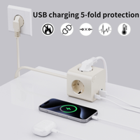 Multiprise intelligente 2026 à 3 prises pour bureau, avec ports USB-C PD 25W et interrupteur européen, pour usage domestique