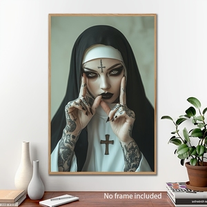 Chic Nun Canvas Art Print Sexy Humorous Wall Art Pictures Decoración del hogar Artwork Wall Painting - Product Image 3