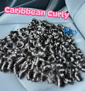 Soft Caribbean Curly Vietnamese Hair Bundle Cuticle Aligned Human Hair Extension Wholesale Raw Burmese Curly Hair - Product Image 1