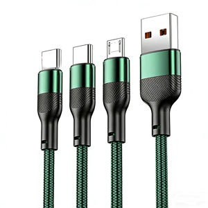 Câble USB C 3 en 1 66W PD 3.0 Charge rapide pour ordinateur portable Samsung MacBook E Marker Type C <span class=keywords><strong>Micro</strong></span> Cord - Product Image 1