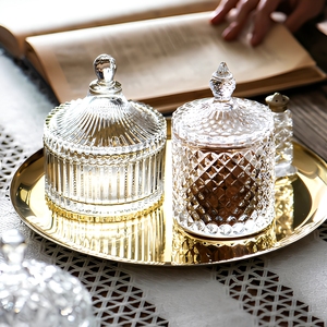 Campioni Gratuiti: Lussuosi <span class=keywords><strong>Portacandele</strong></span> <span class=keywords><strong>in</strong></span> <span class=keywords><strong>Vetro</strong></span> Trasparente Vuoti con Coperchio, Lanterne e Vasetti per Candele per l'Arredamento Domestico - Product Image 2