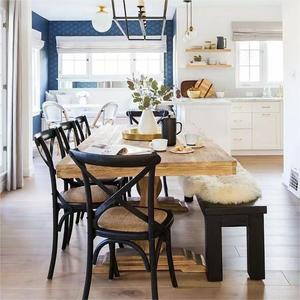 Sedia da pranzo moderna del ristorante del metallo dell'ufficio dell'hotel nero della casa di <span class=keywords><strong>legno</strong></span> solido del ferro degli ospiti economici di alta qualità - Product Image 5