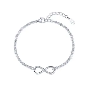 Bulk Wholesale 925 Sterling Silver Girls 8 Shape Adjustable Size Charms Bracelets for Women Fine Jewelry Jewelry