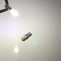 Lampu LED 12V 3014 2SMD T5 untuk dasbor Speedometer, lampu mobil LED putih arus lampu otomatis Universal