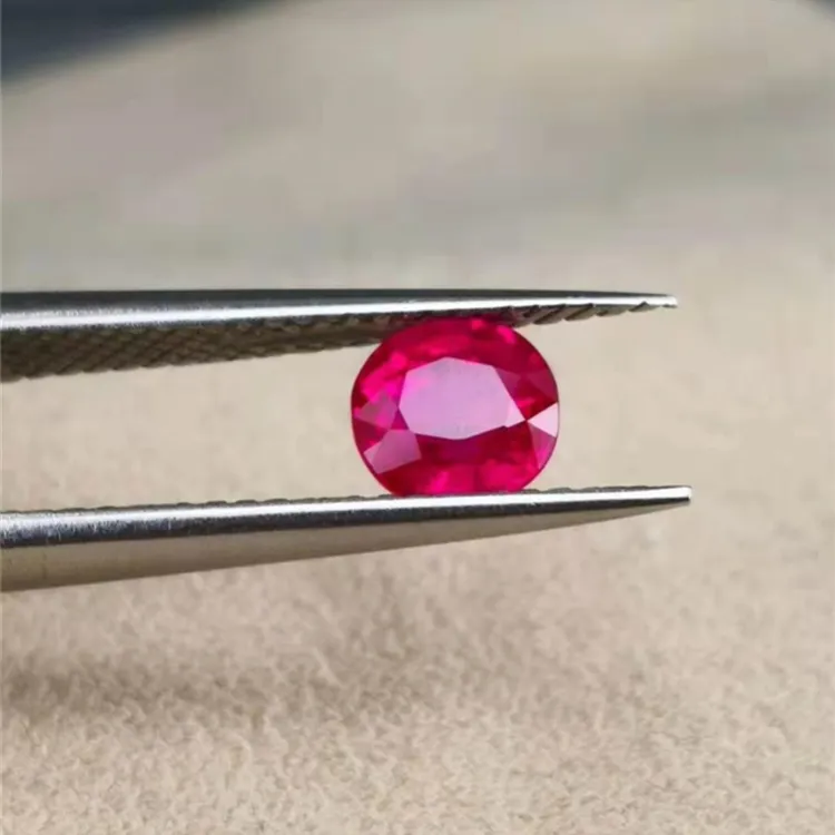 China Factory Wholesale Gem Stone high Quality Loose Gemstone Oval 1.1ct Burma Natural Ruby