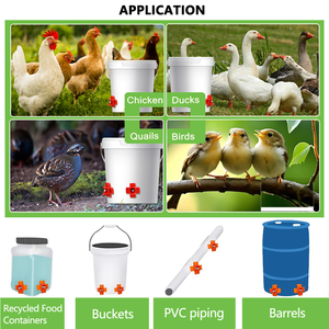 Nuevo Kit de Bebederos Automáticos Horizontales para Aves de Corral con Conexiones en T de <span class=keywords><strong>PVC</strong></span> y Acero Inoxidable para Pollos, Patos y Codornices - Product Image 5