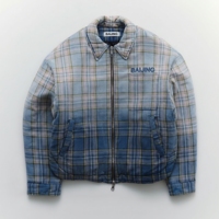 Manteau matelassé à carreaux pour homme personnalisé, veste en flanelle dégradée teinte par immersion, manteau bouffant matelassé, streetwear, marque privée, faible MOQ, OEM, ODM, direct