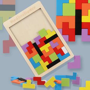 Rompecabezas de Madera Colorido Tangram para Niños, Juguetes Educativos, Juegos de Mesa, Rompecabezas para Niños Inquietos - Product Image 3