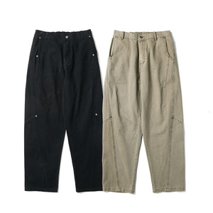2025 primavera nuovi pantaloni da lavoro Casual da <span class=keywords><strong>uomo</strong></span> alla moda in stile americano a vita media Cargo peso massimo boscaiolo 100% cotone angosciato - Product Image 1