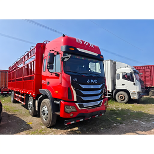 Camión <span class=keywords><strong>de</strong></span> Carga con Plataforma JAC K5 6X2 Rojo Usado, 270-300HP Diésel Euro2, Camión con Barandas para Transporte <span class=keywords><strong>de</strong></span> Ganado, Frutas, Verduras y Logística - Product Image 5