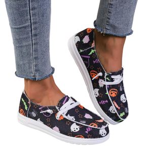 Zapatos de lona Rola Halloween para mujer, zapatos planos informales con estampado de calabaza y patrón de fantasma para mujer - Product Image 5