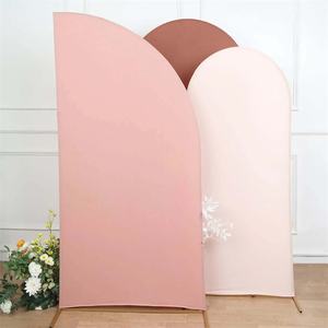 Wholesale Plain Multicolor Vintage Spandex Stretch Fitted Half Backdrop Chiara Wall Arch Cover Chiara System for Classic Decor - Product Image 5