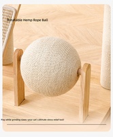 Arbre à chat en bois de chêne avec poteaux à gratter en sisal, style japonais, gain de place, durable, tour pour chat, idéal pour les grands chats adultes d'intérieur, stable