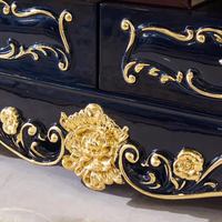 Ensemble de meubles de salon de style européen en bois massif sculpté, meuble TV, table basse, plateau en marbre, rangement pour chambre à coucher, meubles de maison D1702-L