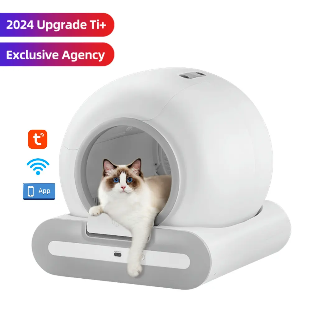2024 New Ti+ Intelligent OTA Automatic Smart Cat Litter Box Areneros Para Gatos Self Cleaning Litter Box For Cats