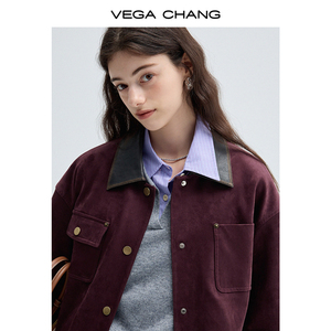 VEGA CHANG Neuer Mittellanger Mantel für den Herbst Vintage <span class=keywords><strong>Patchwork</strong></span> Revers Jacke im Hafen-Stil - Product Image 3