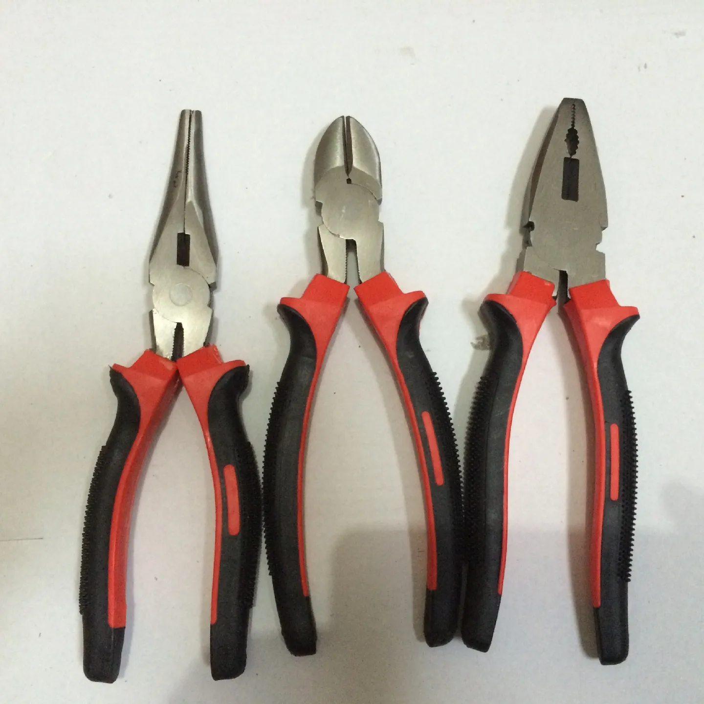 Germany Type Comfort Handle Combination Pliers, Long Nose, and Side cut pliers Set