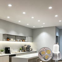 Aluminio MR16 Downlight DC12V 5W Iluminación interior GU5.3 Lámpara LED Taza Blanco cálido Regulable 12W 9W 220V COB Spot Light GU10 Bombilla LED