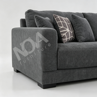 Ensemble de canapé modulaire en forme de L moderne, canapé d'angle en tissu pour le salon