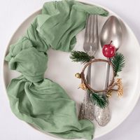 Étamine dîner froissé serviettes en tissu décoratif en polyester doux pour les fêtes de mariage usage quotidien