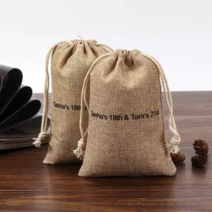 上質な環境にやさしい新しいデザインのカスタムロゴプリントジュートコーヒーバッグ