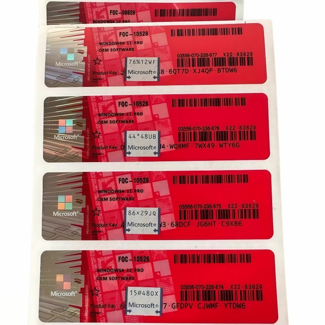 Windows 11 Pro OEM Key License COA Sticker Online Activation 12-Month Warranty Win11 Pro Physical Red Label Stock Free Shipping
