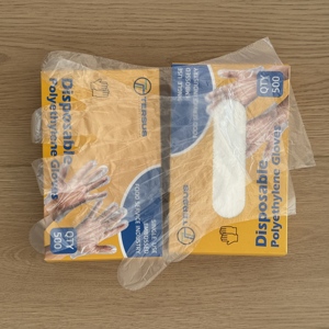 Gants en PE de haute qualité, emballés en boîte, imperméables, pour le nettoyage ménager - Product Image 3