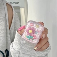 2025 nouveau cadre 3D rose cristal fleur vague et boucle de suspension pour Airpos Pro 1 2 3 4 étui sans fil Bluetooth Silicone couverture souple