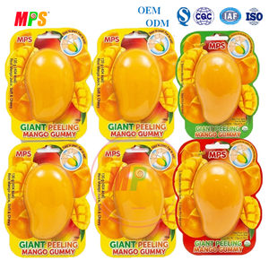 Lal 3d Mango şeklinde şeker büyük boy soyulabilir sakızlı meyve suyu çiğneme Gummies tatlı steril kabarcık ambalaj şeker - Product Image 1