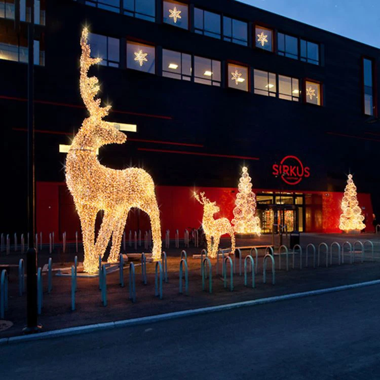 Holiday Decoration Outdoor Waterproof Large Christmas Reindeer Motif Light Custom 3D Decoration Reindeer Light