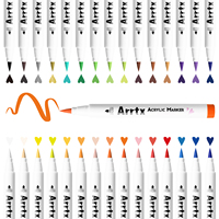 Stylos de peinture acrylique AACM-0530B Arrtx avec pointe de pinceau pour pierre rock artisanat bricolage 30 pièces ensemble de stylos marqueurs de couleur classique