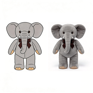Juguetes de Peluche de Elefante Realistas de Alta Calidad, Peluche de Elefante Personalizado con Lazo, Lindos Peluches de Elefante de Simulación - Product Image 1