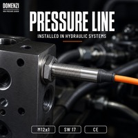 Capteur de proximité inductif DOMENZI BHS0361, homologué pour 3 bars, 80 bars et 500 bars, avec corps métallique fileté pour usage intensif