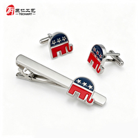 Ensemble Cadeau de Cravate et Boutons de Manchette Tendance avec Placage Argent Vieilli Personnalisé pour Anniversaire d'Entreprise