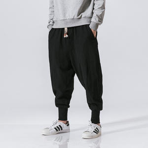 Wholesale Japanese Cotton Linen Trousers Elasticated Waist Plus Size Men's Casual <strong>Pants</strong> Youth Fashion Ankle-tied <strong>Harem</strong> <strong>Pants</strong> - Product Image 4