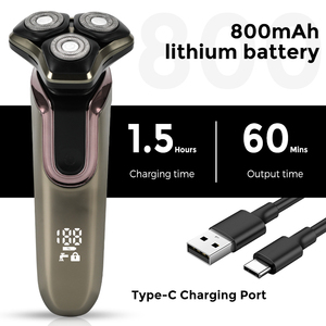 Rasoio portatile <span class=keywords><strong>barba</strong></span> uomo bagnato e asciutto rasatrice <span class=keywords><strong>barba</strong></span> con 3 teste impermeabile da uomo rasoio elettrico - Product Image 5