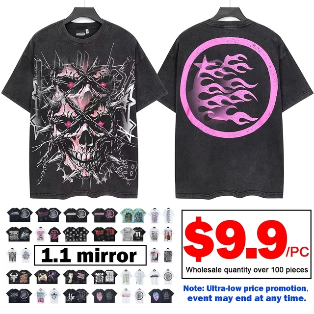 Hell Shirt Wholesale Street Wear Cotton 1.1 Tee Clothing Star with NFC Scan Manufacturers Supplier Top Quality Men's T-Shirt