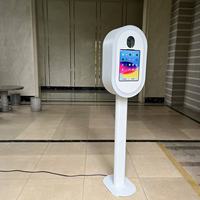 Cabine photo ovale pour iPad avec anneau lumineux RGB, station de selfie portable pour la location d'événements