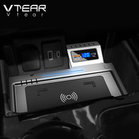 Vtear für Ford Explorer 2020-2023 Qi Auto-Wireless-Ladegerät 15W Schnellladestation Mittelkonsole Innenraum-Modifikationsteile