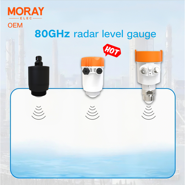 Moary ME801 OEM OBM Explosion Proof Plastic LCD Display Fuel Tank & Water Level Sensor 80GHz Radar Level Transmitter